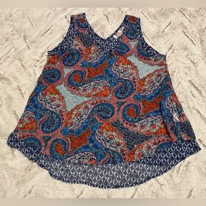 Zoe & Rose Band of Gypsies Multicolor Paisley Tank Top
